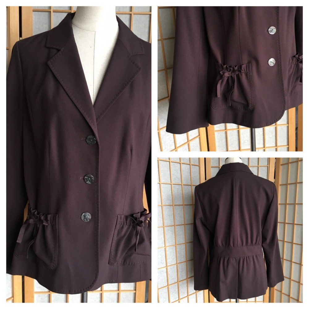 j.Jill Brown Stretch Career Blazer SZ 12